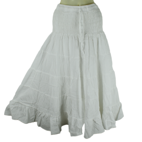 Jupe Longue Coton Uni Blanc Dokal