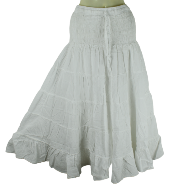 Jupe Longue Coton Uni Blanc Dokal