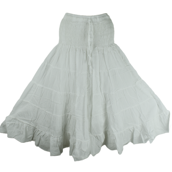 Jupe Longue Coton Uni Blanc Dokal