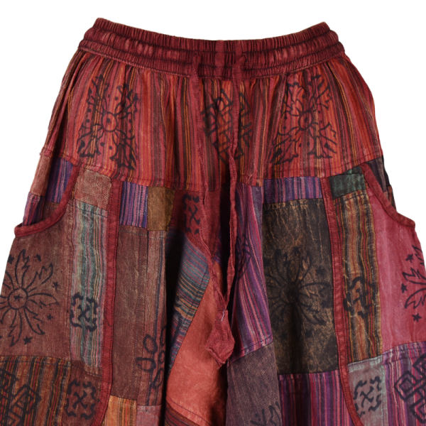 Sarouel Gufa Patch Délavé Bordeaux
