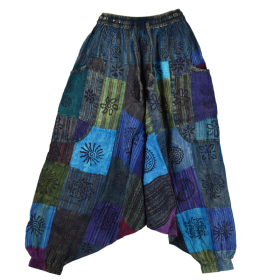 Sarouel Gufa Patch Délavé Bleu