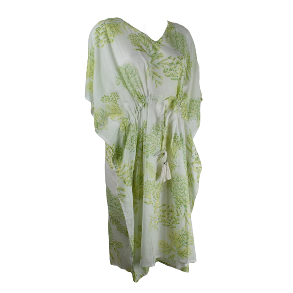 Caftan Mi-Long Dokal en Voile de Coton