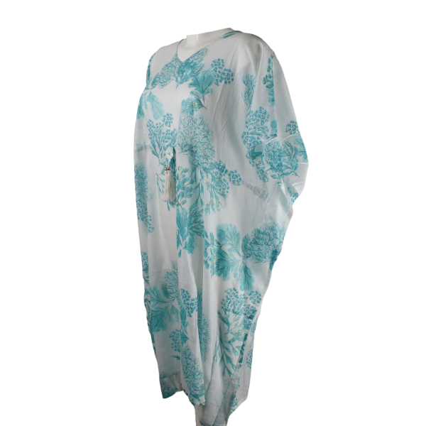 Caftan Mi-Long Dokal en Voile de Coton