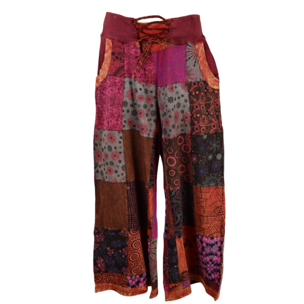 Pantalon Large Patchwork Maille jersey Sona