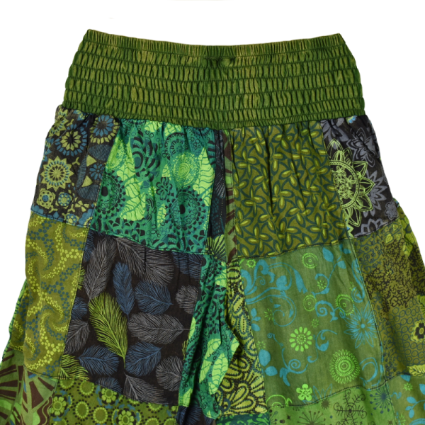 Pantalon Large Patchwork Vert jersey Sona