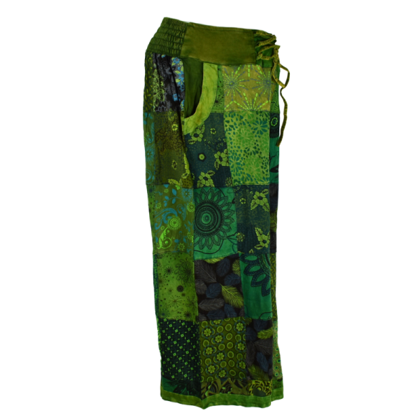 Pantalon Large Patchwork Vert jersey Sona