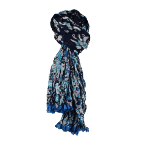 Écharpe Bleu Trois Tons Coton CH25-A