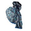 Écharpe Bleu Trois Tons Coton CH25-A