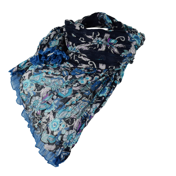 Écharpe Bleu Trois Tons Coton CH25-A