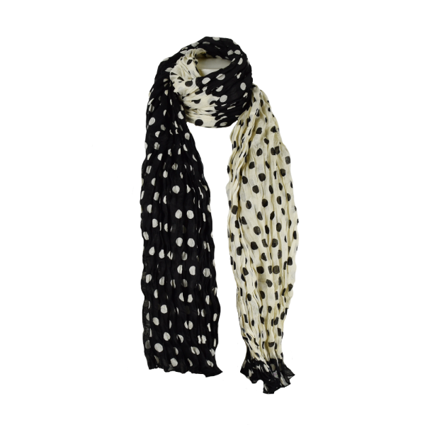 Écharpe Noir et Écru Coton Imprimé CH25-C