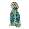 Écharpe Bleu et Écru Coton Imprimé CH25-D