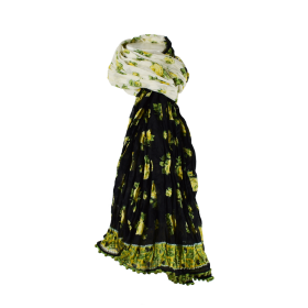 Écharpe Jaune et Noir Coton Imprimé CH27-A