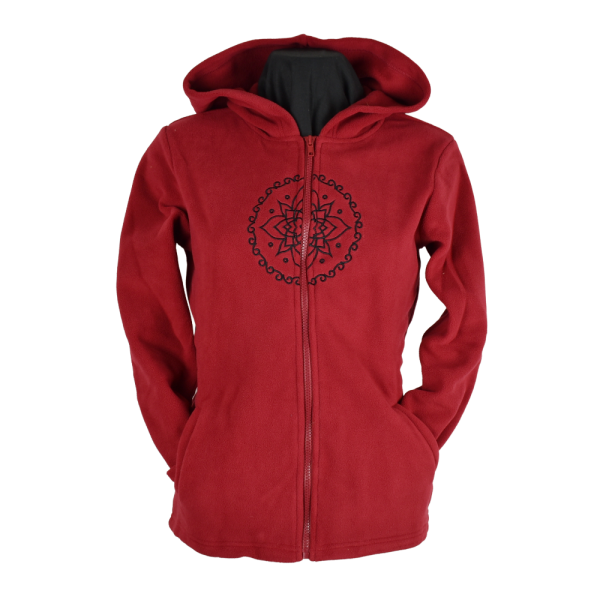 Sweat Capuche Polaire Brodé Balud Bordeaux