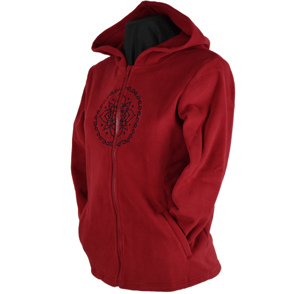 Sweat Capuche Polaire Brodé Balud Bordeaux
