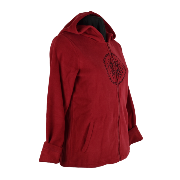 Sweat Capuche Polaire Brodé Balud Bordeaux
