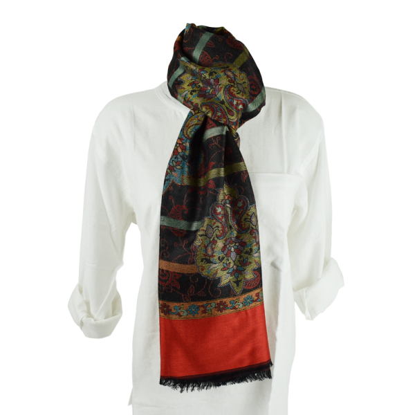 Écharpe Soie et Modal Motif Cachemire