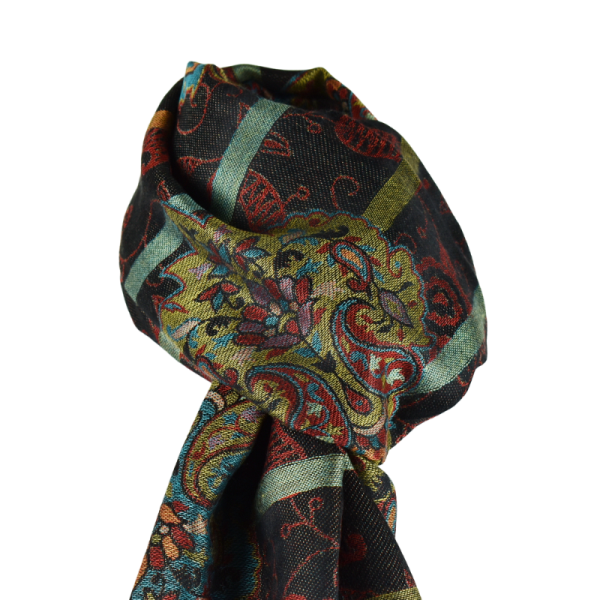 Écharpe Soie et Modal Motif Cachemire