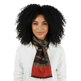 Écharpe Soie et Modal Motif Cachemire