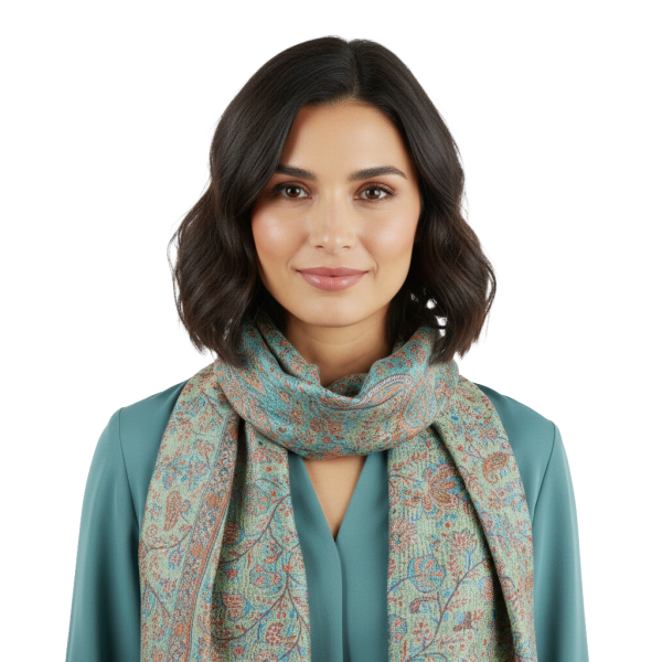 Écharpe Bispur Tramage Cachemire