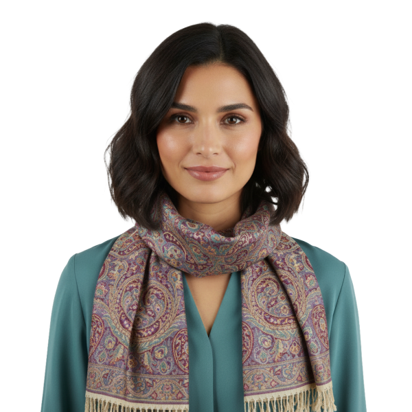 Écharpe Bispur Tramage Cachemire