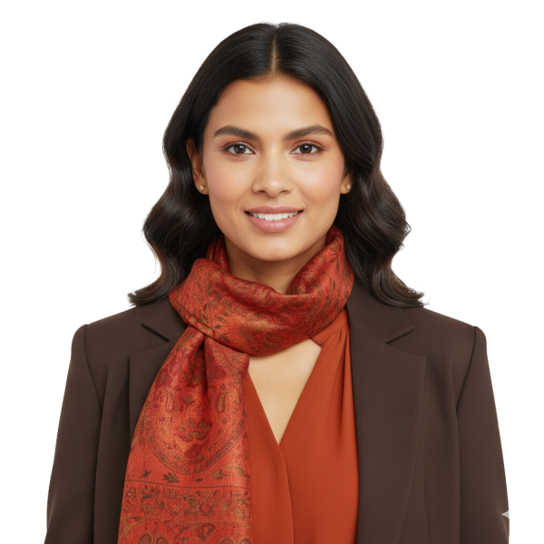 Écharpe Soie Nadenar Tramé Cachemire