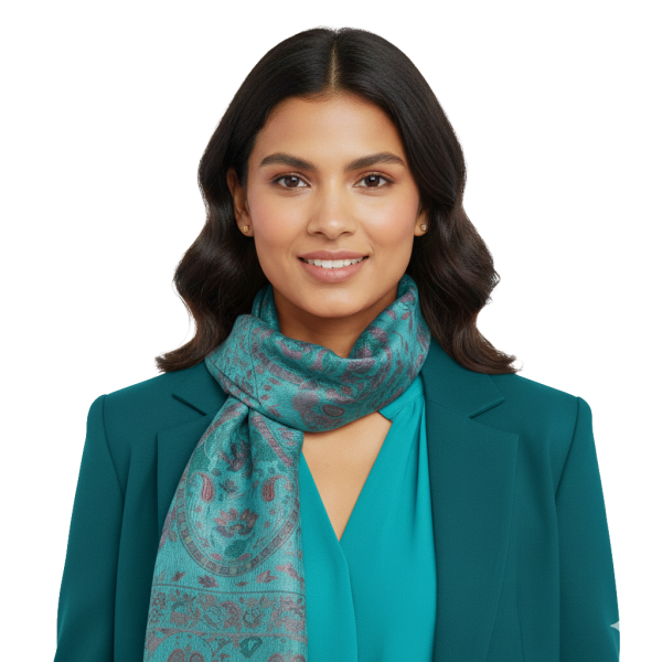 Écharpe Soie Nadenar Tramé Cachemire