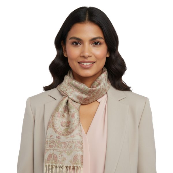 Écharpe Soie Nadenar Tramé Cachemire