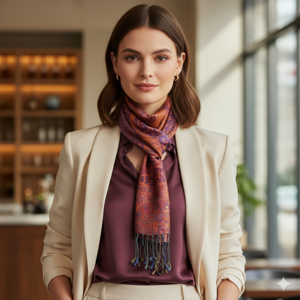 Écharpe Courte Galsar Tramage en Soie