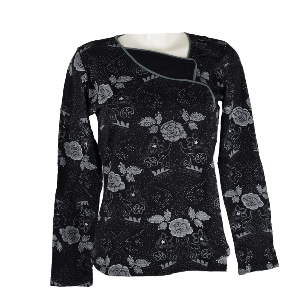 T-Shirt Upla Maille Jersey Noir Floral