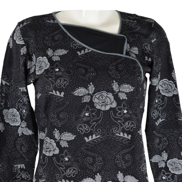 T-Shirt Upla Maille Jersey Noir Floral
