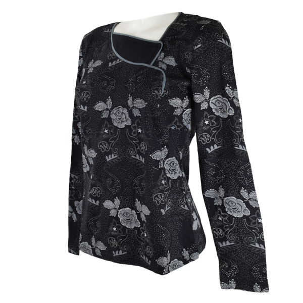T-Shirt Upla Maille Jersey Noir Floral