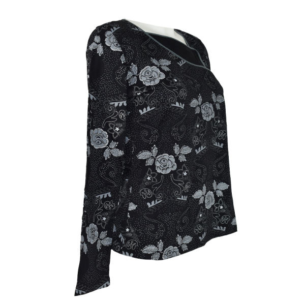 T-Shirt Upla Maille Jersey Noir Floral