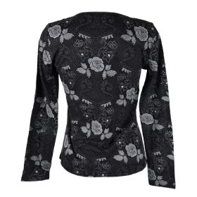 T-Shirt Upla Maille Jersey Noir Floral
