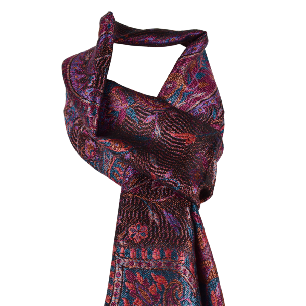 Écharpe Courte Asana Tramage Pure Soie