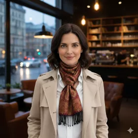 Écharpe Courte Asana Tramage Pure Soie