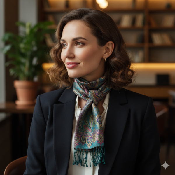 Écharpe Courte Asana Tramage Pure Soie