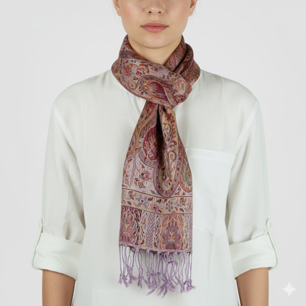 Écharpe Courte Asana Tramage Pure Soie