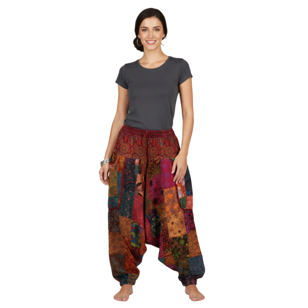 Sarouel Bhanja Patchwork Jersey Bordeaux