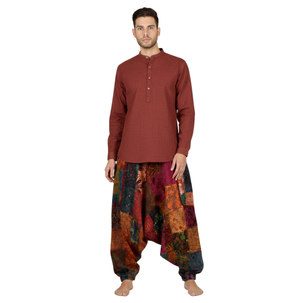 Sarouel Bhanja Patchwork Jersey Bordeaux
