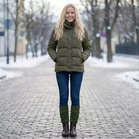 Jambières Laine Tricot Chutia Kaki