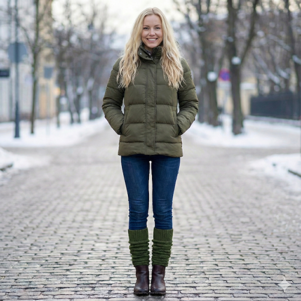 Jambières Laine Tricot Chutia Kaki