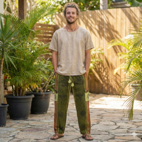 Pantalon Pokhar Coton Ethnique Vert