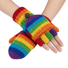 Moufle Mitaine Laine Tricotée Rainbow doublé polaire