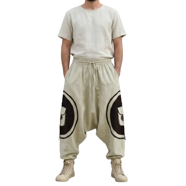 Sarouel Artisanal du Népal – Design "Spirale" & Multi-Poches