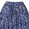 Jupe Longue en Voile de Coton – Harmonie Graphique Bleue