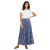 Jupe Longue en Voile de Coton – Harmonie Graphique Bleue