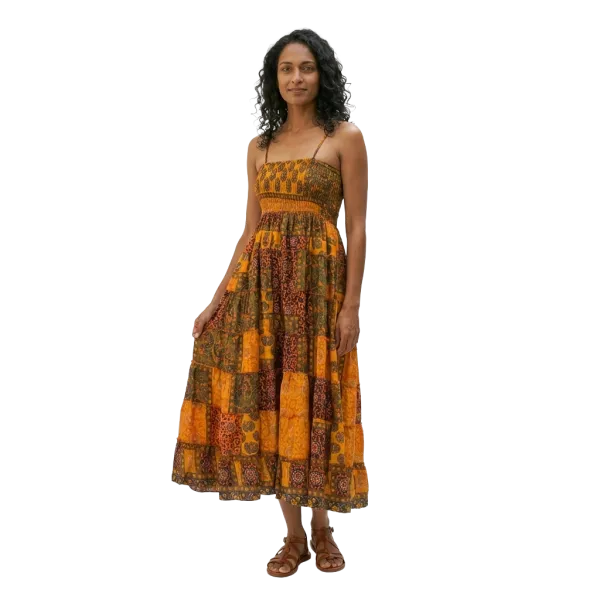 Jupe Longue 2 en 1 Patchwork Hippie