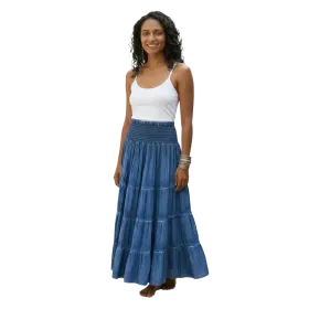 Jupe Longue Bohème à Volants – Douceur et Style Délavé