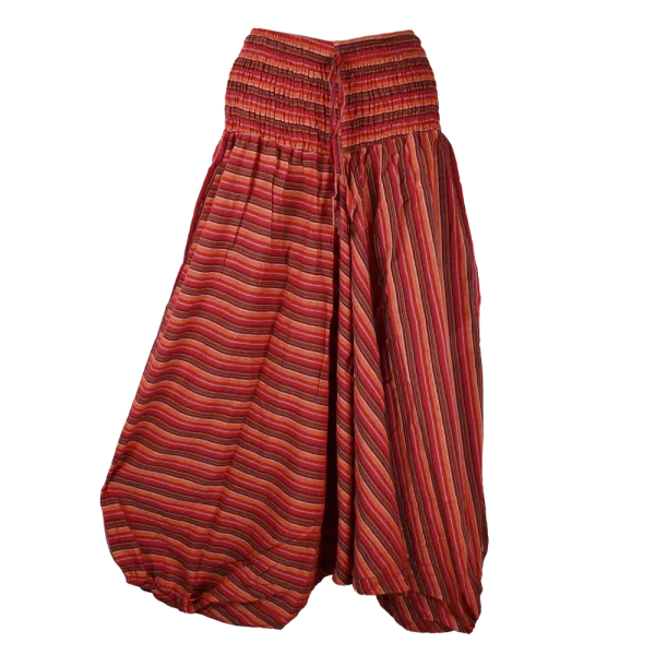 Sarouel Mixte Niali Coton Rayé Rouge