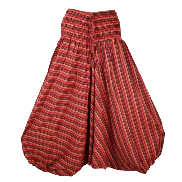 Sarouel Mixte Niali Coton Rayé Rouge